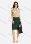 Wholesale Women's Casual Allover Print Notched Neck Cap Sleeve Blouse - Liuhuamall