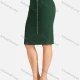 Wholesale Women's Business Plain High Waist Skinny Fit Knee Length Skirt Dark Green Clothing Wholesale Market Liuhua