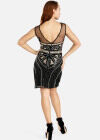 Wholesale Women's Sexy Sleeveless Round Neck Transparent Mesh Sequins Short Cocktail Tank Dress - Liuhuamall