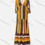 Wholesale Women's Casual Striped V Neck Half Sleeve Ruffle Hem Maxi Dress preview