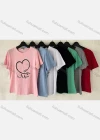 Wholesale Women's Casual Letter Heart Print Crew Neck Short Sleeve T-Shirt - Liuhuamall
