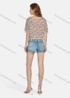 Wholesale Women's Casual Vintage Round Neck Floral Print Tassel Crop Blouse E3260# - Liuhuamall