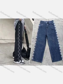 Wholesale Women's Casual Button Closure Pockets Striped Jeans, LIUHUA CLOTHING WHOLESALE
