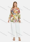 Wholesale Women's Casual Notched Neck Long Sleeve Plant Print Blouse - Liuhuamall