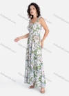 Wholesale Women's Casual Floral Print Lace Up Straps Shirred Ruffle Hem Maxi Cami Dress - Liuhuamall