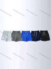 Wholesale Men's Casual Letter Patch Pocket Drawstring Elastic Waist Shorts 71005#, LIUHUA CLOTHING WHOLESALE