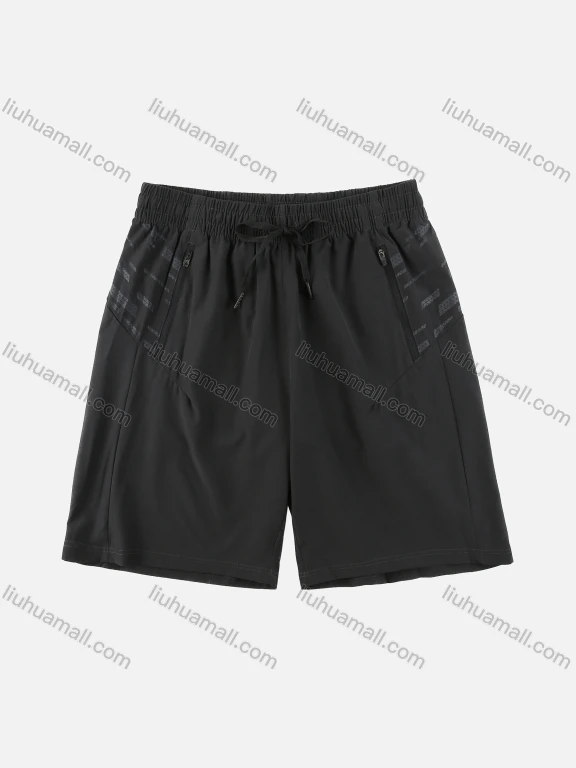Wholesale Men's Summer Plain Breathable Drawstring Zipper Pockets Dry Fast Sport Short