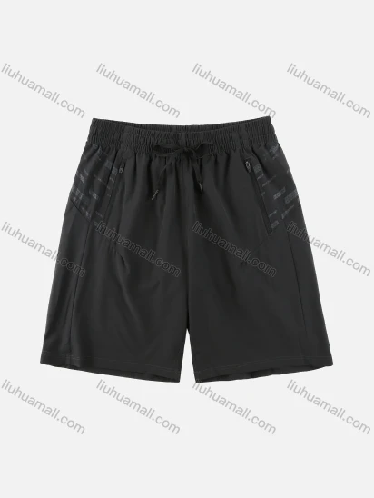 Wholesale Men's Summer Plain Breathable Drawstring Zipper Pockets Dry Fast Sport Short