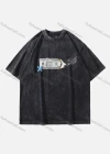 Wholesale Men's Fashion Hip Hop Oversized Crew Neck Short Sleeve Wash Distressed Graphic T-shirt 793# - Liuhuamall