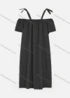 Wholesale Women's Casual Cold Shoulder Polka Dot Button Decor Short Dress 6490# - Liuhuamall