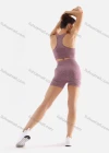 Wholesale Women's 2 Piece Workout Outfits Sports Bra Seamless Shorts Yoga Gym Activewear Set AB58-1# - Liuhuamall