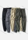 Wholesale Men's Casual Plain Ankle Length Multiple Pockets Drawstring Joggers - Liuhuamall