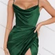 Wholesale Women's Sexy Plain Sleeveless Pleated Wrap Hem Ruched Midi Cami Cocktail Dress Green Guangzhou Clothing Wholesale Market & Suppliers -LIUHUAMALL