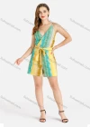 Wholesale Women's Summer Tie Dye Wrap Lace Up Cami Romper - Liuhuamall
