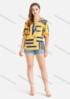 Wholesale Women's Chiffon Striped V Neck Ruffle Trim Long Sleeve Blouse - Liuhuamall