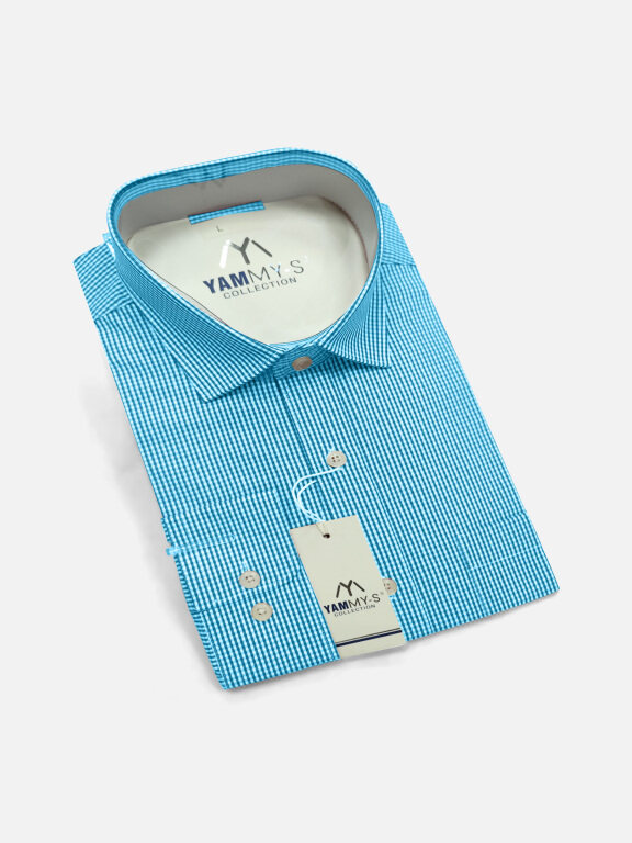 Men's Casual Plaid Print Button Down Long Sleeve Shirts YM003#, Clothing Wholesale Market -LIUHUA, MEN