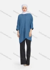 Wholesale Women's Casual Plain Collared 3/4 Sleeve Button Down Split Side High Low Hem Tunic 1290# - Liuhuamall