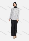 Wholesale Women's Casual Allover Print Patch Pockets Long Sleeve Curved Hem Shirt 1292# - Liuhuamall