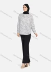Wholesale Women's Casual Allover Print Patch Pockets Long Sleeve Curved Hem Shirt 1292# - Liuhuamall