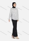 Wholesale Women's Casual Allover Print Patch Pockets Long Sleeve Curved Hem Shirt 1292# - Liuhuamall