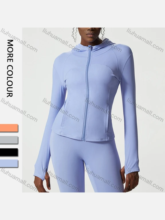 Wholesale Women's Sporty Hooded Long Sleeve Quick Dry Breathable Slim Fit Jackets