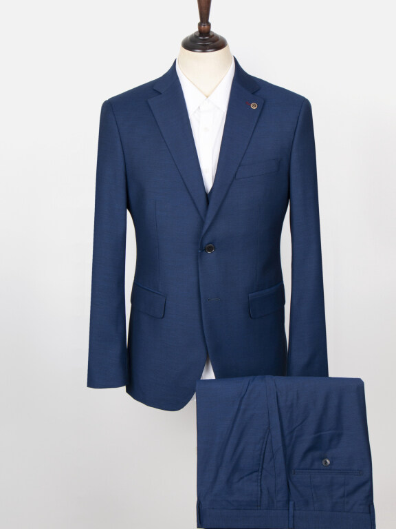 Men's Business Plain 2 Button Flap Pockets Blazer & Vest & Suit Pants 3-Piece Suit Sets X7123#, Clothing Wholesale Market -LIUHUA, MEN, Suits-Blazers
