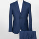 Men's Business Plain 2 Button Flap Pockets Blazer & Vest & Suit Pants 3-Piece Suit Sets X7123# Blue Clothing Wholesale Market -LIUHUA