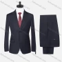 Wholesale Men's Formal Striped Two Button Blazer Jacket & Pants 2 Piece Suit Set 18226# preview