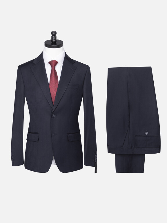 Men's Formal Striped Two Button Blazer Jacket & Pants 2 Piece Suit Set 18226#, Clothing Wholesale Market -LIUHUA, Men