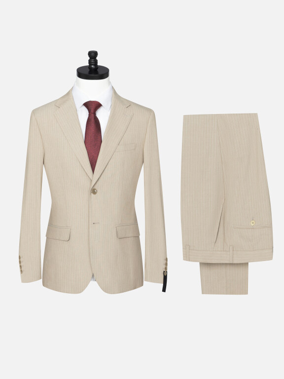 Men's Formal Striped Two Button Blazer Jacket & Pants 2 Piece Suit Set 722574#, Clothing Wholesale Market -LIUHUA, Men, Men-s-Suits-Blazers, Men-s-Suit-Sets