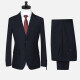 Men's Formal Plain Two Button Blazer Jacket & Pants 2 Piece Suit Set D3088# Black 1# Clothing Wholesale Market -LIUHUA