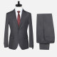 Men's Formal Plain Two Button Blazer Jacket & Pants 2 Piece Suit Set D3088# Dark Gray Clothing Wholesale Market -LIUHUA