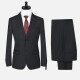 Men's Formal Plain Two Button Blazer Jacket & Pants 2 Piece Suit Set QH24131# Black 2# Clothing Wholesale Market -LIUHUA
