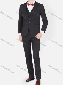 Wholesale Men's Button Blazer&Vest&Suit Pants 3-Piece Slim Fit Stripe Suit Sets, LIUHUA CLOTHING WHOLESALE