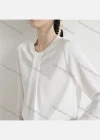Wholesale Women's Casual Long Sleeve Crew Neck Plain Blouse - Liuhuamall