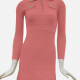 Women's Quarter Zip Long Sleeve High Waist Midi Knitted Dress 105# A618# Clothing Wholesale Market -LIUHUA