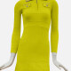 Women's Quarter Zip Long Sleeve High Waist Midi Knitted Dress 105# A620# Clothing Wholesale Market -LIUHUA