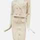 Women's Elegant Crop Jacket Plain 2-Piece Set 106# Ivory Clothing Wholesale Market -LIUHUA