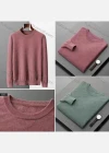 Wholesale Men's Casual Plain Round Neck Long Sleeve Sweater - Liuhuamall