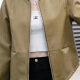 Women's Casual Long Sleeve Zipper Plain Leather Jacket Brown Clothing Wholesale Market -LIUHUA