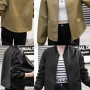 Wholesale Women's Casual Long Sleeve Zipper Plain Leather Jacket preview