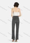 Wholesale Women's Casual Plain High Waist Straight Leg Pants - Liuhuamall
