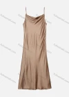 Wholesale Women's Summer Elegant Plain Satin Split Hem Maxi Cami Dress - Liuhuamall