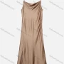 Wholesale Women's Summer Elegant Plain Satin Split Hem Maxi Cami Dress preview