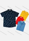 Wholesale Boy's Casual Allover Print Short Sleeve Shirt - Liuhuamall