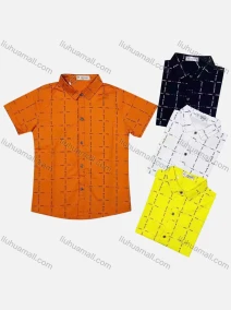 Wholesale Boy's Casual Plaid Print Short Sleeve Shirt, LIUHUA CLOTHING WHOLESALE