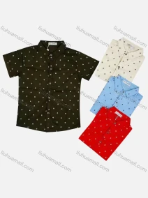 Wholesale Boy's Casual Allover Print Short Sleeve Shirt, LIUHUA CLOTHING WHOLESALE