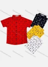 Wholesale Boy's Casual Allover Print Short Sleeve Shirt - Liuhuamall