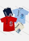 Wholesale Boy's Casual Letter Print Short Sleeve Shirt - Liuhuamall