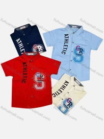 Wholesale Boy's Casual Letter Print Short Sleeve Shirt, LIUHUA CLOTHING WHOLESALE